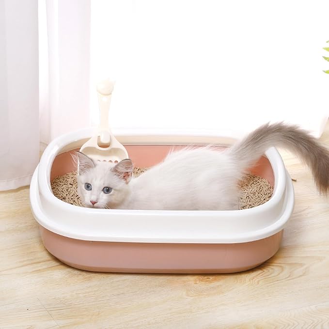 High Wall Cats Waste Container Odor Reducing Cats Litter Box Sifting Scoops for Outdoor Use Easyly Wash Ovals Litters Box