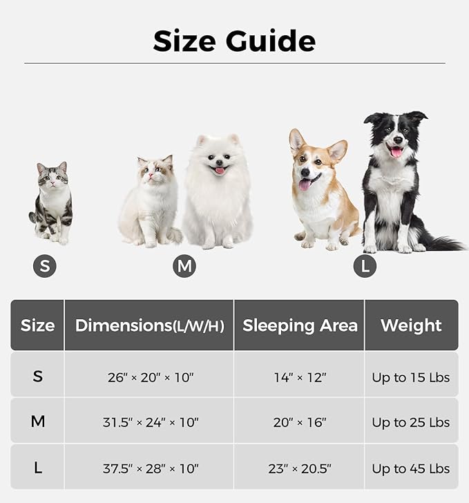 Made4Pets Dog Couch Bed, Soft Faux Fur Checkered Indoor Pet Sofa, Comfortable Fluffy Dog Sofa with Supportive Foam, Removable Washable Cover with Non-Slip Base, Pink, Large