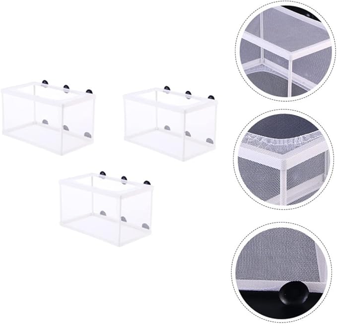 3pcs Fish Breeding Incubator with Suction Cups Tropical Fish Breeding Tanks for Fry and Eco-Friendly Design Observation Increases Survival Rate