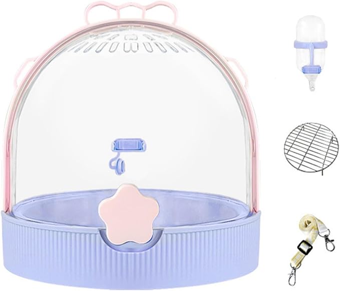 Breathable Outdoor Bird Carrier with Detachable Floor Grids Spacious Interior & Attached Water Bottle Ventilated Bird House for Travel