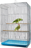 Parakeet Bird Cage, 23.6-inch Wire Birdcage Hanging Bird House with Bird Feeder Waterer and Stand, Bird House Accessories for Budgie Parakeets Finches Canaries Lovebirds Small Parrots Cockatiels
