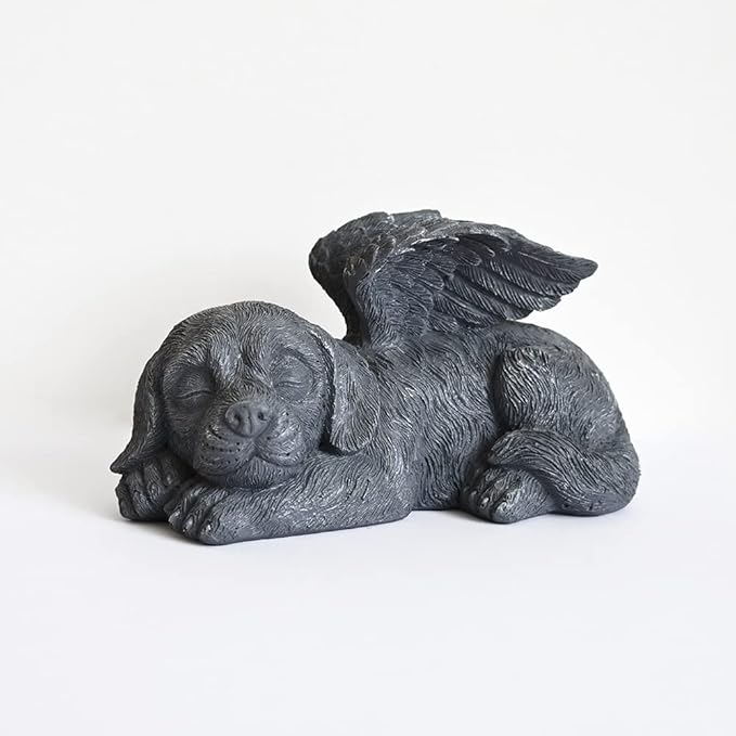 Angel Dog Memorial Stones Statue Sleeping Ornament for Passing Away Bereavement Pet Loss Sympathy Memory Gifts Remembrance