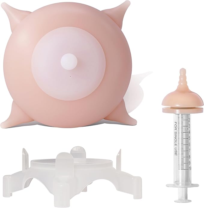 Doggiema puppy's feeders Nipple Feeder Puppy Feeding Milk replacer Nursing Station puppy's Bottles Dongdong pet (M Size Bowl Small Dog)