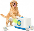 Automatic Dog Ball Launcher, Upgrade 2 in 1 Interactive 3 Adjustable Distances Dog Ball Thrower for Small Medium Large Dogs, Rechargeable Brain Training Paw-Activated Balls Launcher with 4 Balls