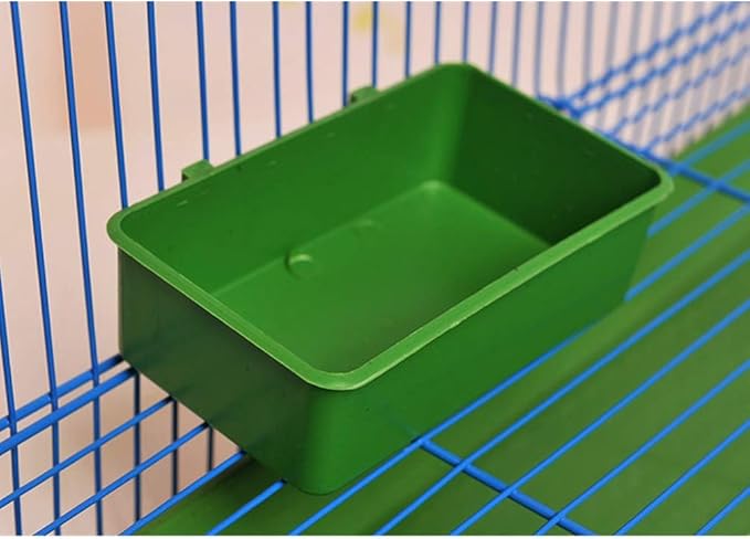 Bird Seed Food Feeding Cups Plastic Hanging Bowl for Poultry Parrot Pigeon Parakeet Budgie Cage (4.72inch)