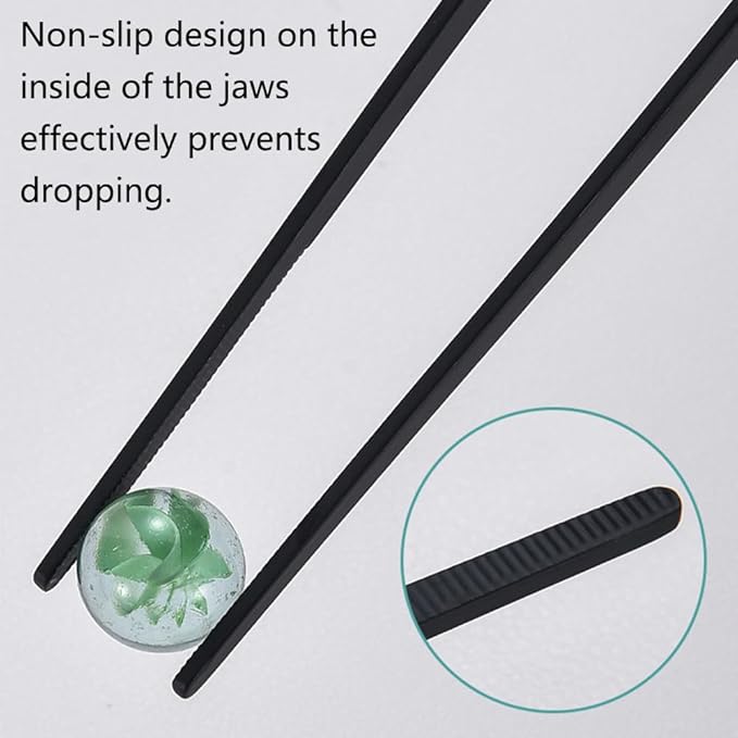 SagaSave Aquarium Tweezers Stainless Steels Feeding Tongs Extra Long 15 inches Aquarium Feeding Tool for Snakes, Lizards, Spiders, Frogs, Scorpions Feeder(Straight Jaw)