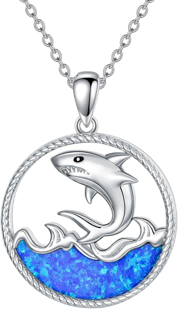 KZX Cat/Dog/Phoenix/Eagle/Whale/Shark/Puffin/Starfish/Chicken/Butterfly/Owl/Bee/Frog/Seahorse Necklace Sterling Silver Animal Pendant Jewelry Gift for Women
