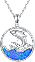 KZX Cat/Dog/Phoenix/Eagle/Whale/Shark/Puffin/Starfish/Chicken/Butterfly/Owl/Bee/Frog/Seahorse Necklace Sterling Silver Animal Pendant Jewelry Gift for Women