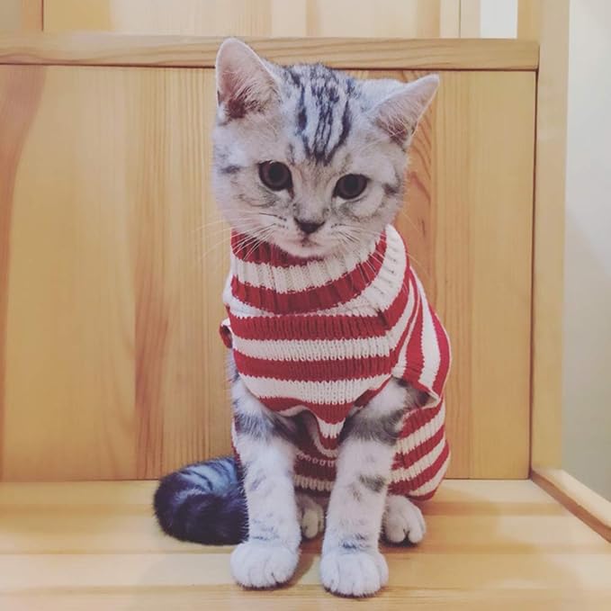 Cat Sweater Christmas Santa Claus Pet Cat Winter Knitwear Warm Clothes