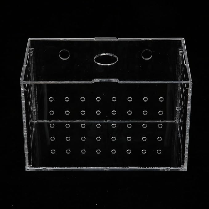 Fish Breeder Box, Aquarium Fish Breeding Box, High Transparency Acrylic Hatchery Incubator with Suction Cups for Baby Fish Shrimp Clownfish Isolation and Rearing (14 * 8 * 9CM)