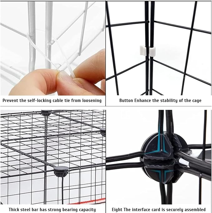 Cat Cage Indoor DIY Cat Playpen Detachable Metal Wire Kennels Indoor Cat Enclosures DIY Playpen Metal Kennel (2 Tier)