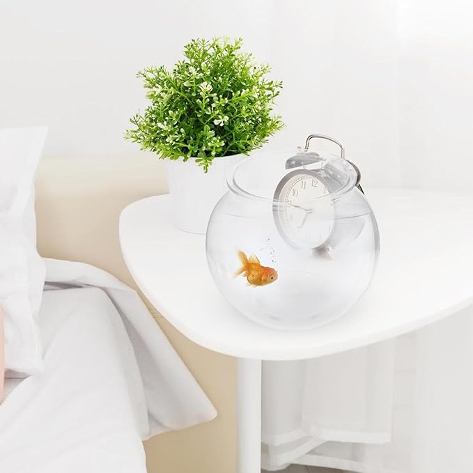 Plastic Goldfish Tank Desktop Aquarium Fish Bowl Portable Large Round Fish Bowl for Home Decor and Office Use