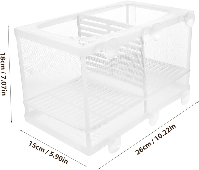 HANABASS 2pcs Aquarium Fish Breeding Box with Isolation Net Durable Hatching Tank for Betta and Shrimp Large Capacity Incubator with Suction Cups for Fish Fry Survival