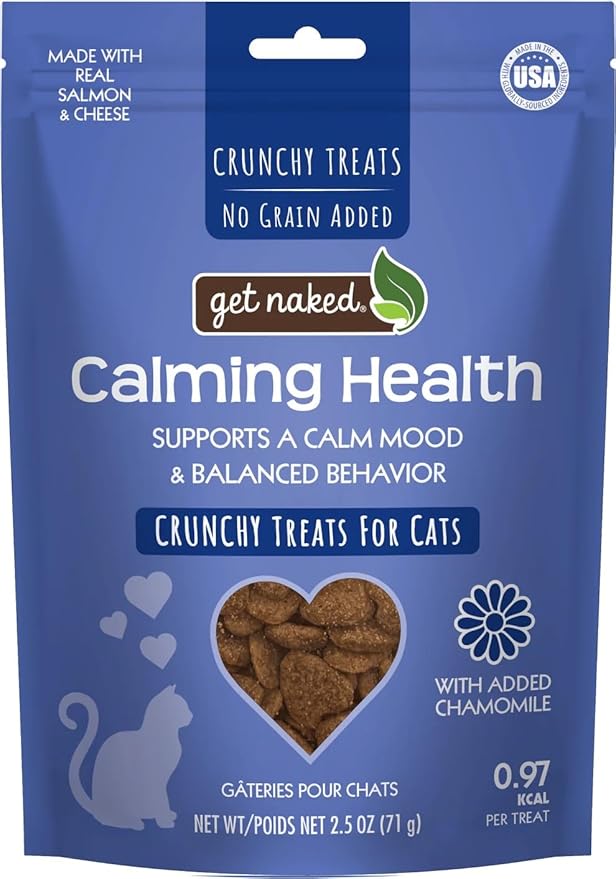 Get Naked Cat Calming Treats Salmon & Cheese Flavor, Crunchy, Calming Health, 6-oz Bag