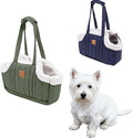Winter Fleece Warm Dog Tote Bag, 2024 New Small Dog Carrier Purse, Waterproof Pet Travel Handbag, Carrier Purse with Secure Harness Clip for Shopping, Hiking and Walking (Green)
