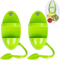 2pcs Pet Food Feeders for Bird Cage, Cuttlebone Holder, Plastic Storage Bowl Feeding Cup Birds Stand Racks for Budgies Parakeet Cockatiel Conure(Green)