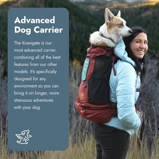 K9 Sport Sack Knavigate - X-Large, Dune - Ideal for Dogs with 23-25” Back Length - Adjustable, Backpack-Style Carrier with Internal Frame & Padded Hip Belt