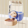 Pet Dog Cat Hanging Automatic Feeders Drinking Bowls, Auto Gravity Rabbits Feeder No Drip Water Set, Cage Pet Feeding Bowls Dispenser for Cats Dogs Puppy, Rabbit (Blue-Pink)