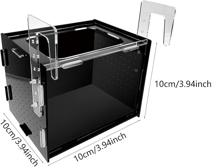 Fish Breeding Box, Fish Isolation Box, Sturdy Separation Easy Installation Clear Hanging Incubator for Clownfish Betta, 10x10x10cm