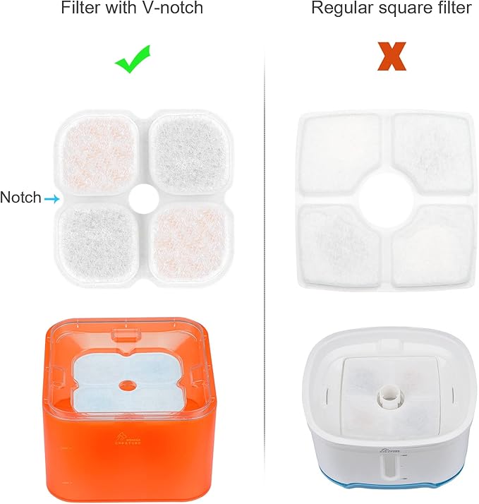 Crystal Cat Water Fountain Stainless Steel with 4 Filters and 4 Sponges, 101oz/3L Pet Fountain with LED Light for Cats and Dogs (Orange)
