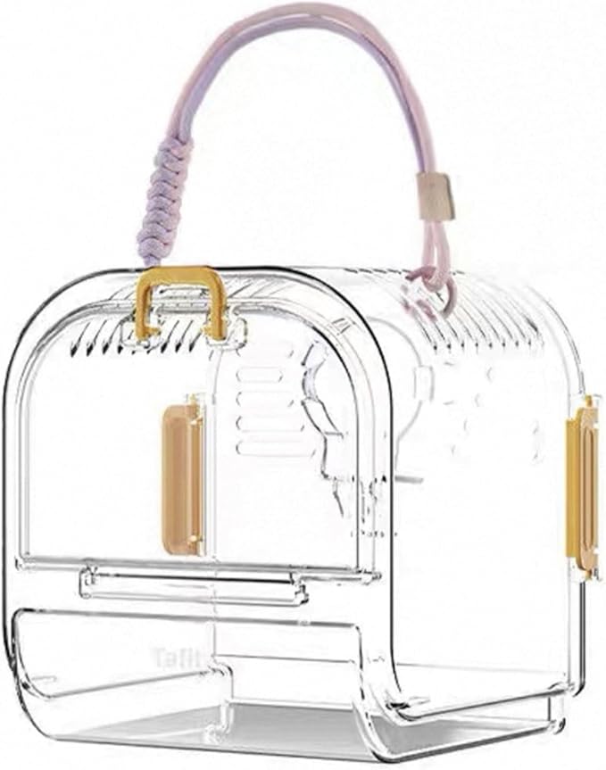 Light Weight Pet Carriers Transparents Portable Bird Cage with Removable Tray for Budgies and Small Birds Travel Cage with