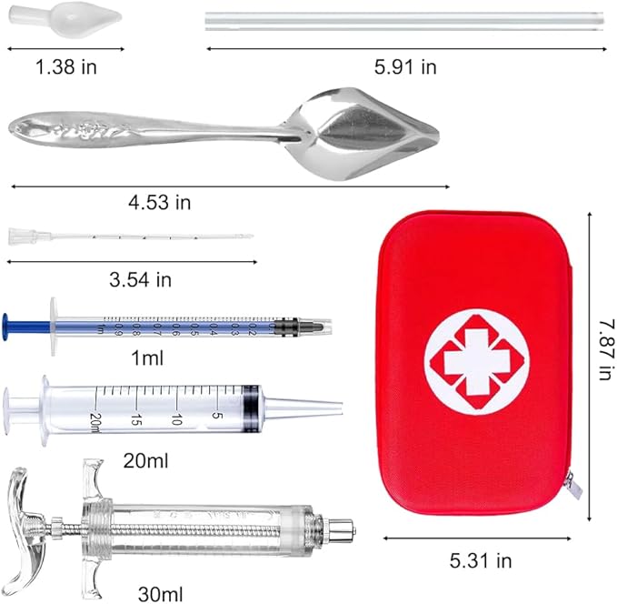 Bird Feeding Syringe Feeding Tubes for Baby Birds Parrot Hand Feeding Syringe with Curved Gavage Tubes and Stainless Steel Metal Feeding Spoon ( 9Pcs)