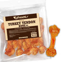 A Freschi srl Turkey Tendon of Dog Bones Shape, USA-Sourced, Limited-Ingredient, Rawhide-Free, Long-Lasting, All-Natural Dog Treats for Medium Dogs, 10 oz Pack (M)