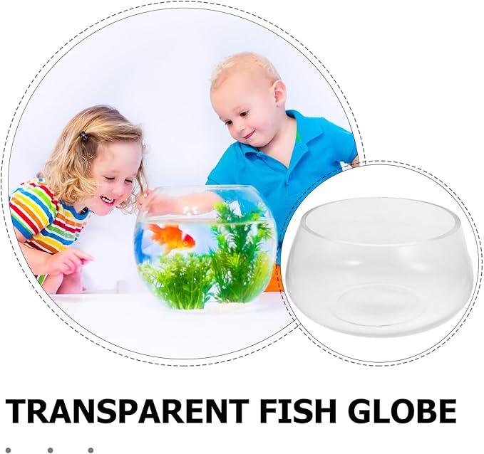 BESPORTBLE Thickened Round Glass Turtle Bowl Fish Tank 20l Simple Hydroponic Plant Aquarium Terrarium for Home Desktop Aquatic Pets