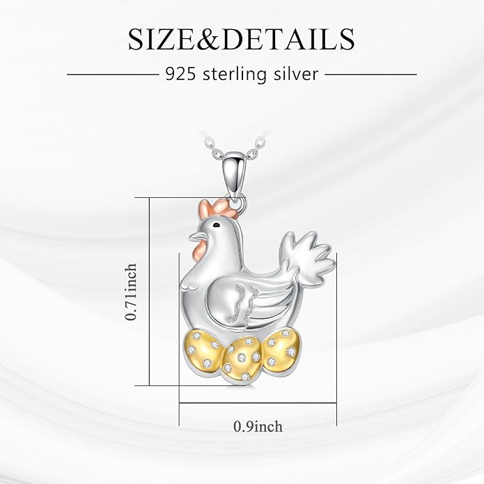 KZX Cat/Dog/Phoenix/Eagle/Whale/Shark/Puffin/Starfish/Chicken/Butterfly/Owl/Bee/Frog/Seahorse Necklace Sterling Silver Animal Pendant Jewelry Gift for Women