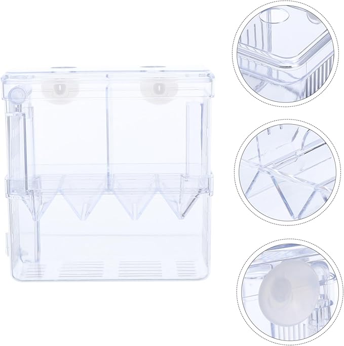 POPETPOP Breeding Tank Aquarium Isolation Box for Fish Cup Design for Betta and Guppy Hatchery Made from Material Easy to Install Observation of Fish Conditions