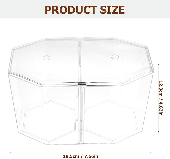 Toyvian Fish Breeding Tank Divider Box with High Transparency Double Compartment Octagonal Aquarium Incubation Box for Betta and Small Fish Isolation