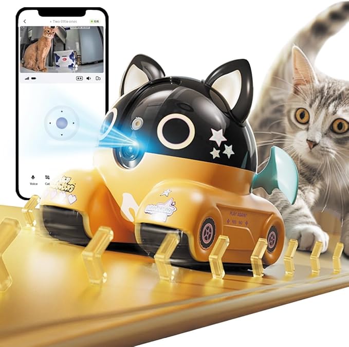 Camera for pet Home Security Camera Wireless Camera for 1080P Video with Self Charging, 2 Way Talk, Wireless APP Remote Control Baby Monitor The Dog Camera(Yellow)