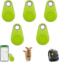 Two-Way Alarm Pet Location Tracker with Real-Time Tracking for Dogs, Cats, Keys, and Luggage, Waterproof Anti-Loss Device for Outdoor and Travel Use (Green,5Pcs)