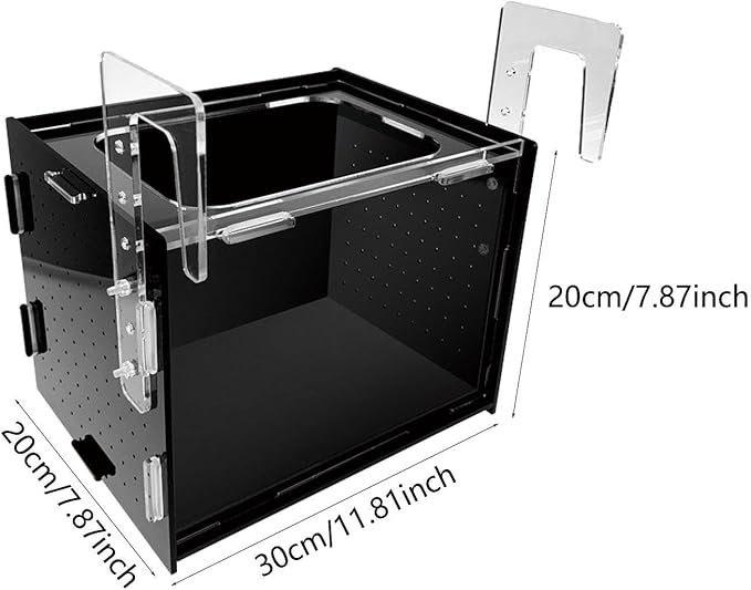 Fish Breeding Box, Fish Isolation Box, Sturdy Separation Easy Installation Clear Hanging Incubator for Clownfish Betta, 30x20x20cm