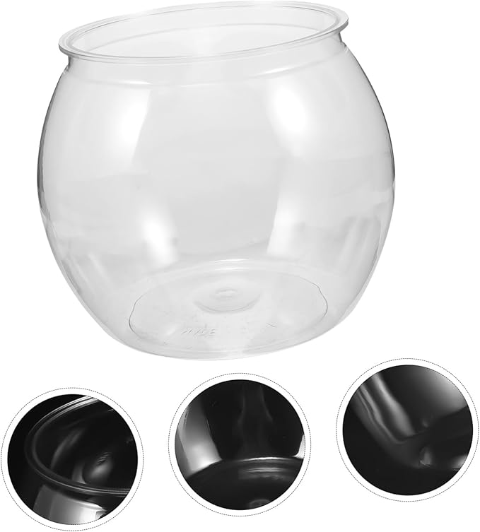 BESPORTBLE Transparent Plastic Fish Bowl Fall-Resistant Tabletop Aquarium for Betta Plants for Home Office Decor Wedding Party Use Eye-catching Design