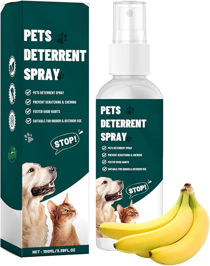 Cat Deterrent Spray, Spray Natural Cat Spray Deterrent, Effectively Guides Training, Prevent Cat Scratching and Urine Marking Training Aid (Banana)