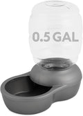 Petmate Replendish Automatic Gravity Waterer for Cats and Dogs, BPA-Free, No Batteries Required, Includes Charcoal Filter, 0.5 Gallon,Silver