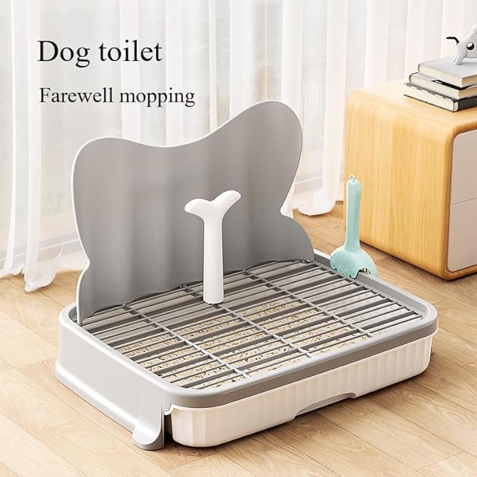 Dog Toilet Detachable Leakproof pet Potty with Simulated Urinary catheterNon-Slip Grille Small and Medium-Sized Dog Urine pad Training Tool Waterproof pp Material Fast Cleaning (Blue)