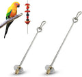 Bird Cage Food Holder - 2 Pcs Stainless Steel Parrot Fruit Vegetable Skewer Bird Cage Feeder, Birds Foraging Toys with Hooks for Parakeets, Budgies, Macaws
