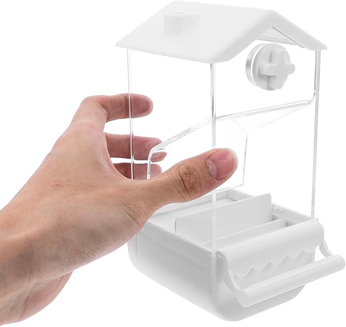 DOITOOL Large No Spill Automatic Parrot Feeder Plastic Bird Food Dispenser with Small Slot for Parakeet Cage Feeding and Watering Supplies