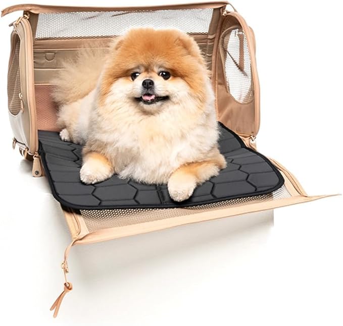 MOOR NYC Luxury Made Travel Bag. A Unique Pet Travel Bag Design for Dogs or Cats. TSA Approved (Cream Luxury Travel Bag)