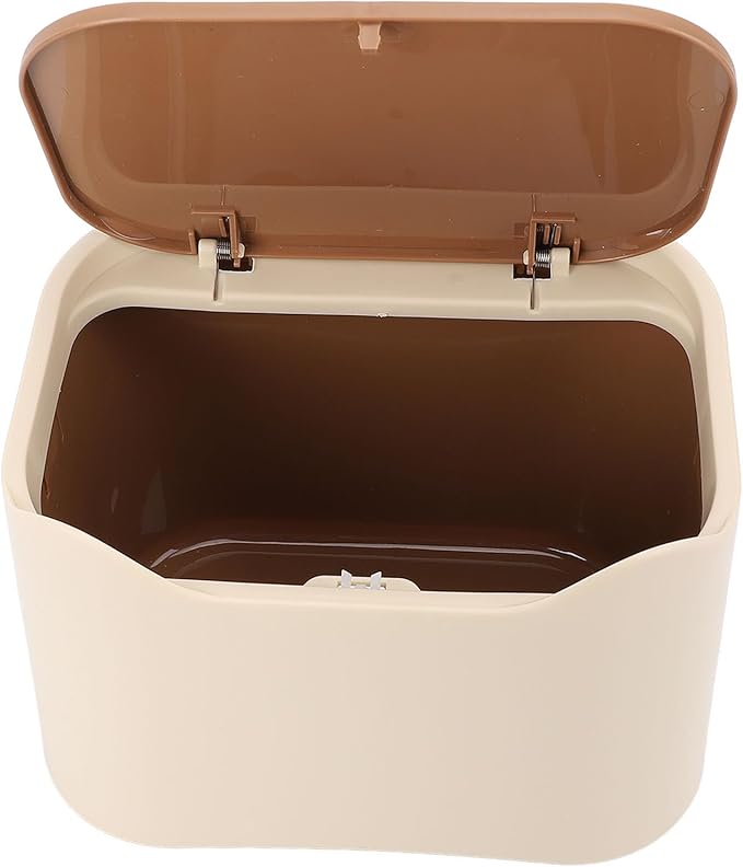 Cat Litter Trash Can, Multifunctional Cat Waste Garbage Bib Enclosed Cat Litter Box Kitten Litter Pan Toilet with Press Type Lid for Home Apartments 7.1x4.9x5.1in
