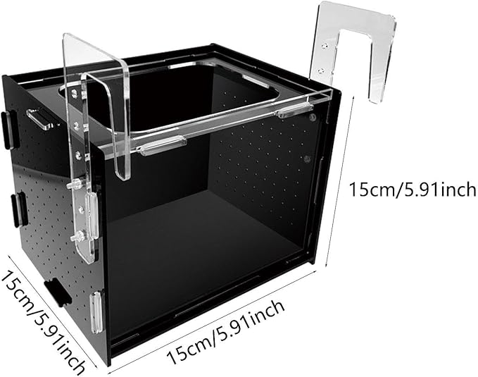 Fish Breeding Box, Fish Isolation Box, Sturdy Separation Easy Installation Clear Hanging Incubator for Clownfish Betta, 15x15x15cm