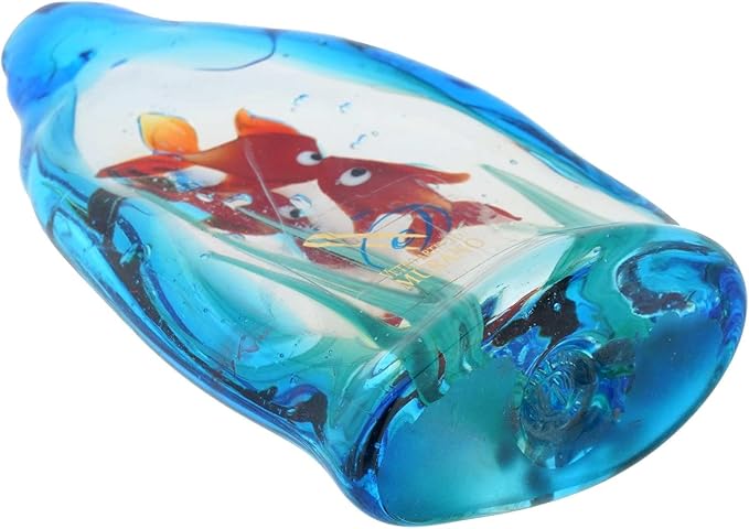 Glass Of Venice Murano Glass Aquarium with Two Tropical Fish - 4 inches