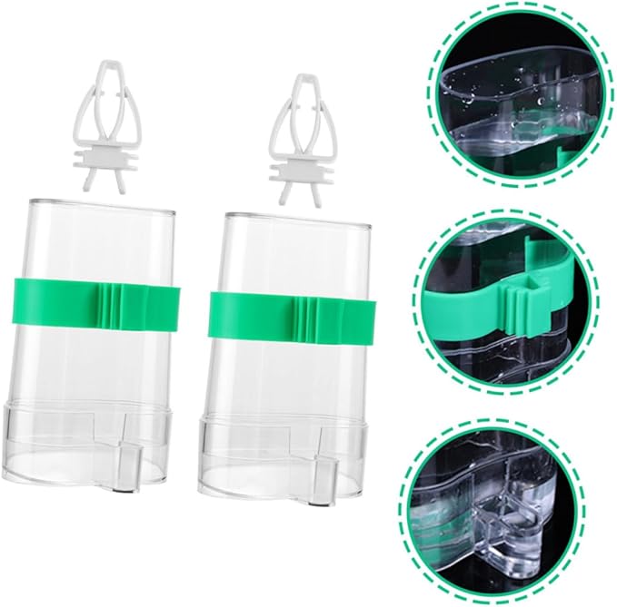 Homoyoyo Multi-Function Plastic Parrot Feeder and Bird Vegetable Clips Set 4pcs Household Bird Feeding and Watering Supplies for Cage Parrots and Small
