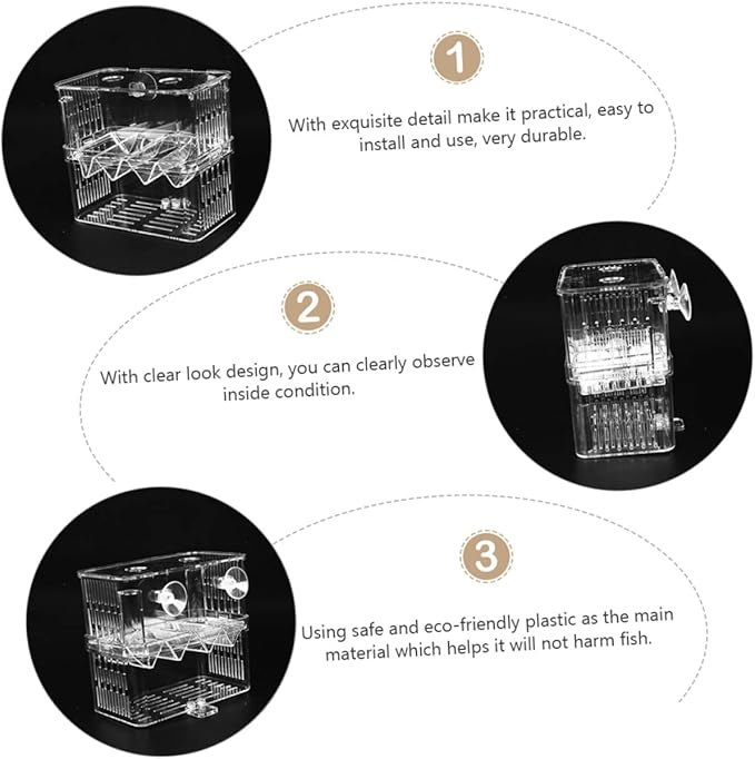 Happyyami 1pc Aquarium Breeding Box for Juvenile Fish Isolation Tank Cup Design Observation Safe for Fish Breeding for Fry and Shrimp Care