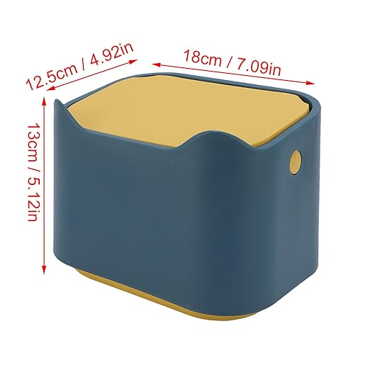 ZASCHMOY LUCKDANO Small Cat Litter Bin Press Seal Lid Airtight Odor Control Pet Waste Container 7.09x4.92x5.12in Compact Size for Home with Thickened PP Material
