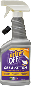 urineOFF Kitten & Cat Odor & Stain Remover | Fresh Scent Carpet Cleaner Spray | Bio Enzymatic Stain & Urine Odor Eliminator | Pet Safe Cleaner | 16.9 oz.