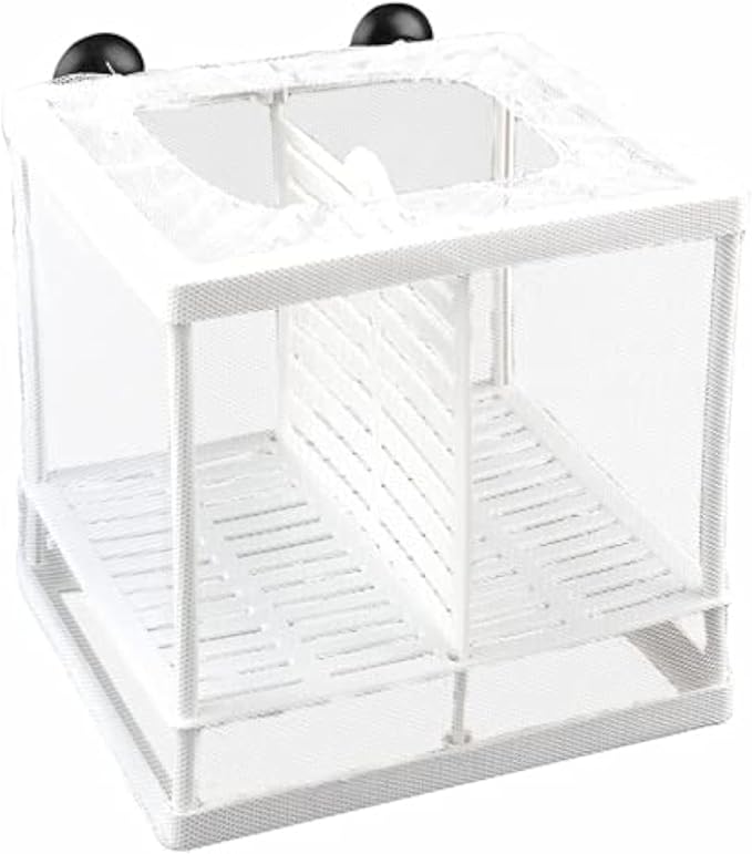 Fish Nursery for Aquarium-Fish，Aquarium Fish Breeder Box, Hatching Box, Juvenile Fish Spawning Incubator, Water Isolation Net Hatchery、Fish Isolation Box 16 x 14 x 15cm