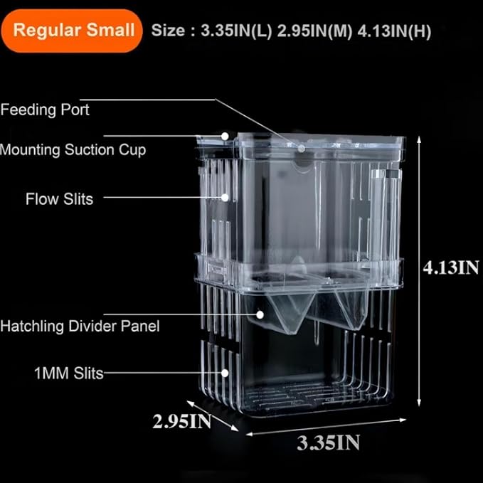 Aquarium Fish Breeder Box Hatchery Incubator,Multi-Functional Acrylic Breeder Isolation Box Hatching Incubator Box for Fish Fry Betta Fish Shrimp and Little Turtle